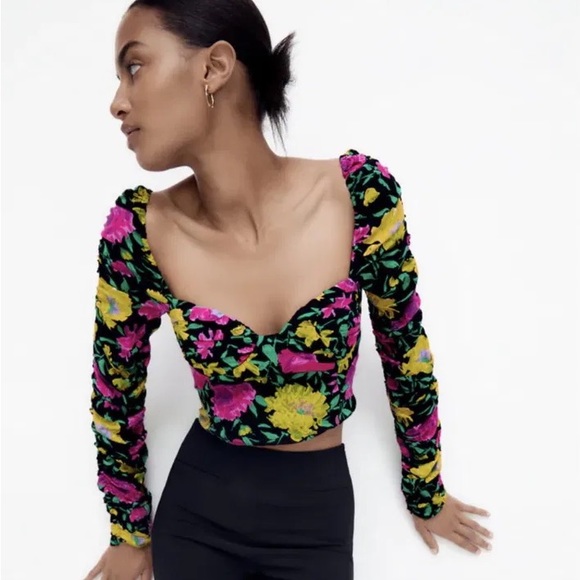 Zara floral print corset top - Picture 2 of 3